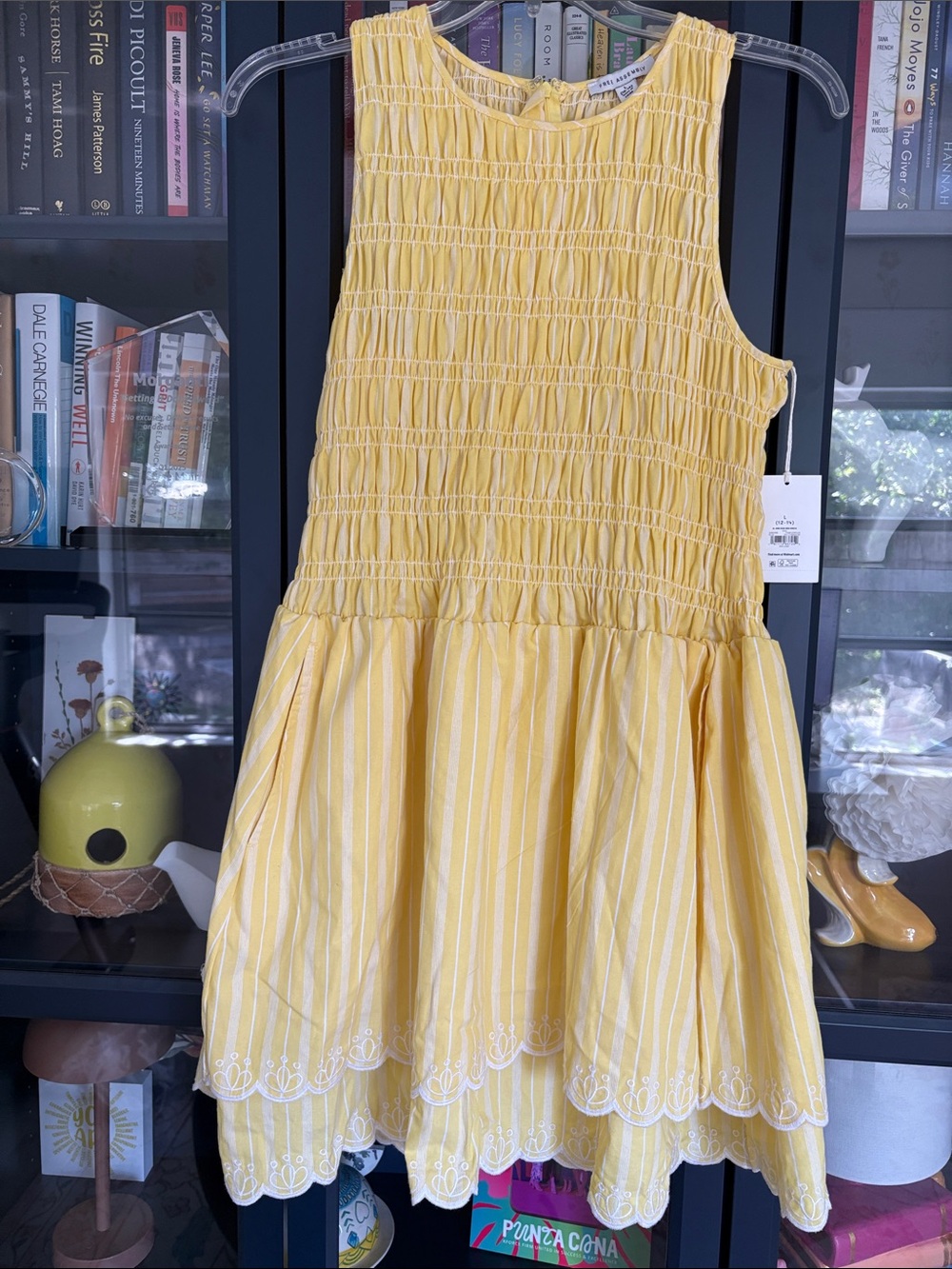Yellow Smocked Mini Dress